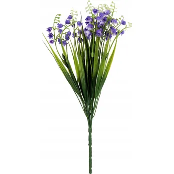 umělá květina KYTICE 5 VĚTVÍČEK S KONVALINKAMI 30 CM FIALOVÁ BARVA DOPLNĚK PRO ARANŽMÁ