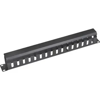 Patch panel XtendLan Vyvazovací panel 1U, celokovový s krytem 4x7cm CMP1USTEEL-B