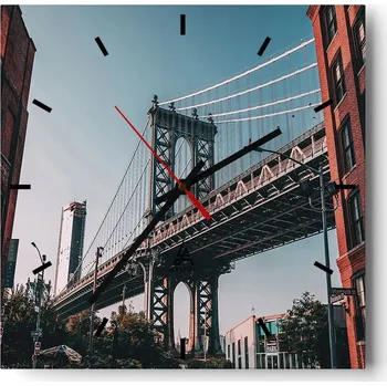 Hodiny Velké nástěnné hodiny na zeď 40x40 Jork Skleněné hodiny Tiché