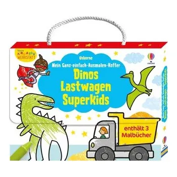 První čtění Kleine Kreativ-Werkstatt - Mein Ganz-einfach-Ausmalen-Koffer: Dinos, Lastwagen, Superkids