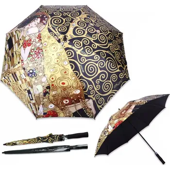 Carmani® Velký deštník Gustav Klimt "Polibek/Strom života" - ø 124 cm, výška 93 cm