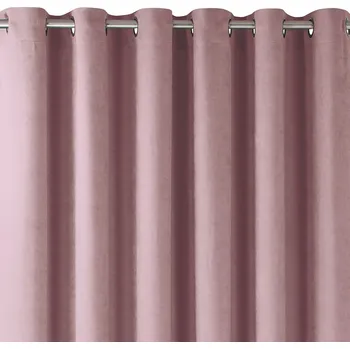 Závěs Závěs Homede Milana se stříbrnými průchodkami růžový, velikost 140x300