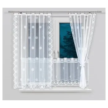 Záclona SET 2 KUSY - Dekorační žakárová záclona s řasící páskou ANTIQUE 150 bílá 2x 170x150 cm MyBestHome