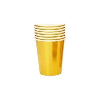 Jednorázové nádobí ZLATÉ papírové Kelímky k narozeninám, 6 Ks