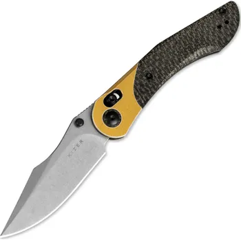kapesní nůž Kizer Clutch Lock Mini Mystic Paul Munko Nitro-V Aluminium+Burlap Micarta V3636A2