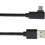 PREMIUMCORD Kabel USB typ C/M zahnutý konektor 90° - USB 3.0 A/M, 3m