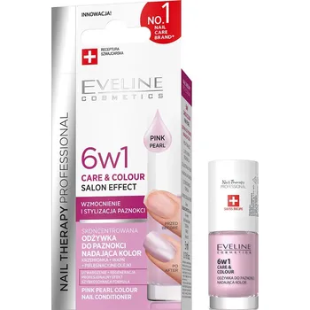 Lak na nehty Eveline Cosmetics Nail Therapy Professional 6v1 Care &amp; Colour koncentrovaný kondicionér na nehty Pink Pearl 5ml