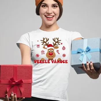Žertovný předmět Veselé Vánoce - sob - dámské tričko s potiskem