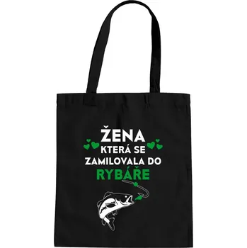 Žertovný předmět Žena, která se zamilovala do rybáře - taška s potiskem