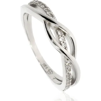 Prsten Zlatnictví Helios Stříbrný prstýnek se zirkony Velikost: 53, Váha: 2,3g