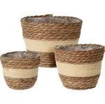 Květník bambus, mořská tráva 3 ks set, přírodní 162x162x145mm 190x190x160mm 230x230x180mm