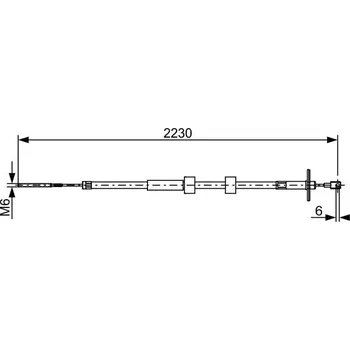 Lanko parkovací brzdy Tažné lanko, parkovací brzda BOSCH 1 987 482 500