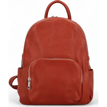 Městský batoh Dámský trendy kožený batůžek Paz, cihlově červený
