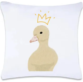 Dekorativní polštářek DOBRÝ TRIKO Polštář s potiskem Kachnička s korunkou 40 x 40 cm Oboustranný tisk: ANO