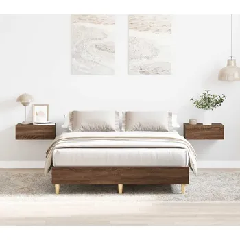 Postel vidaXL Rám postele bez matrace Hnědý dub 135x190 cm kompozitní dřevo