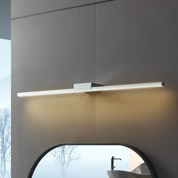 Lampička Zrcadlová lampa Lucande LED Kivana, chrom, kov, 90 cm, IP44 - Délka nástěnného držáku 11 cm LED 8 W celkem - Doprava zdarma