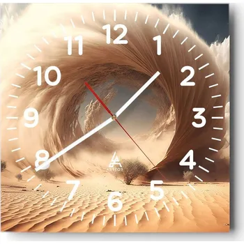 Hodiny Kuchyňské nástěnné hodiny 30x30 Písek Skleněné hodiny do obýváku Moderní Tiché