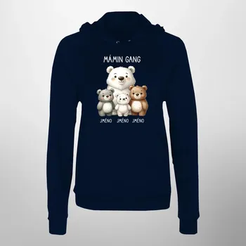 Žertovný předmět Mámin Gang - tři děti - dámská mikina s potiskem - personalizovaný produkt