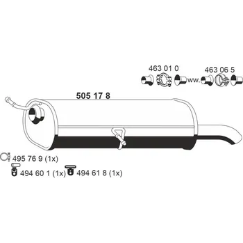 Tlumič výfuku Zadní tlumič výfuku ERNST 505178