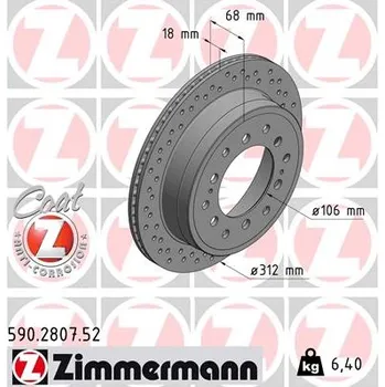 Brzdový kotouč Brzdový kotouč ZIMMERMANN 590.2807.52
