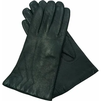 Rukavice Kožené dámské rukavice Junek s vyšívkou tmavě zelené Velikost: 8,5