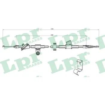 Lanko parkovací brzdy Tažné lanko, parkovací brzda LPR C0758B