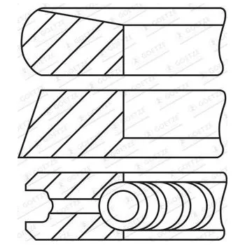 Píst motoru Sada pístních kroužků GOETZE ENGINE 08-443100-00