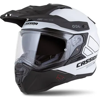 Helma na motorku Enduro helma Cassida Road Runner Dual bílo-černá