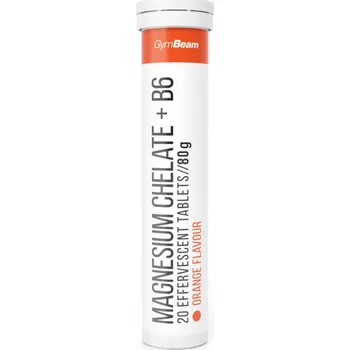 Magnesium chelate + B6 šumivý - GymBeam Příchuť: mango, Tablety: 20 tab.