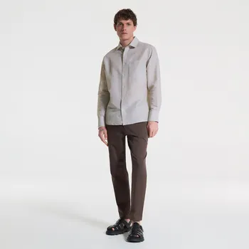 Pánská móda Reserved - Košile comfort fit se lnem - béžová - 342BK-08X - 342BK-08X-M