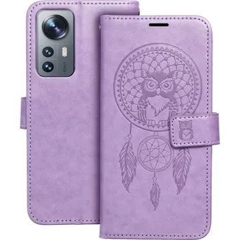 Pouzdro na mobilní telefon Pouzdro pro mobil Xiaomi 12 LITE fialová sova lapač snů (Otevírací pouzdro, obal, kryt pro mobil Xiaomi 12 LITE fialové dreamcatcher)