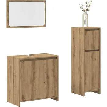 Koupelnový nábytek vidaXL 3dílný set koupelnového nábytku dřevotříska [3056928] Barva: dub artisan