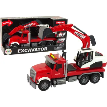 autíčko LEAN Toys Truck S Bagr Traktor Bagr Zvuková světla