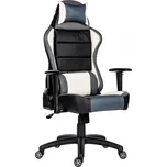 Herní židle BOOST — látka / PU kůže, více barev, nosnost 150 kg Bílá