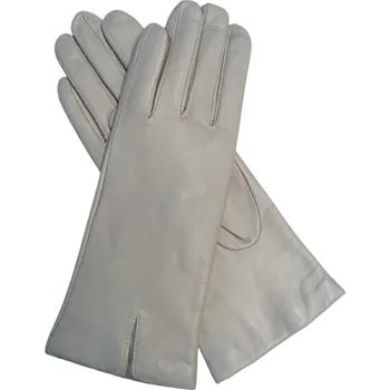 Rukavice Kožené hladké dámské rukavice Junek s předním rozparkem světle šedé Velikost: 6,5