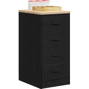 Příborník do zásuvky vidaXL Garážová skříň černá 40x51x85 cm Borovicový masiv