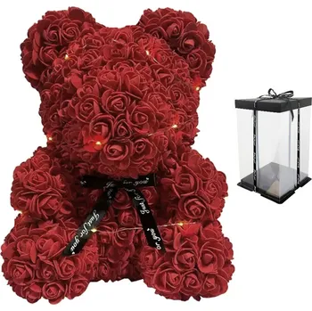 Gadget APT MEDVĚD Z RŮŽÍ SE SRDCÍ 25CM ČERVENÁ