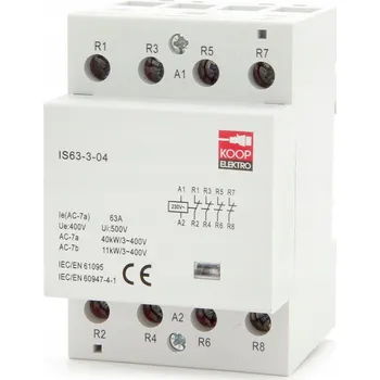 Stykač Stykač KOOP Elektro IS63-3-04 3 FAZ 4NC 40kW SZYNA TH35