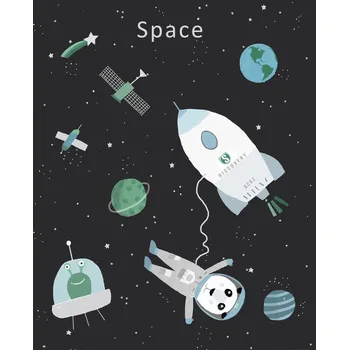 Plakát Plakát, Obraz - Funny Panda with Space Rocket, Carla Daly