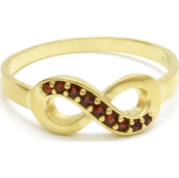 Prsten Stříbrný prsten nekonečno - český granát Endless - 49, Zlacení