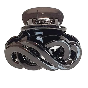 Ozdoba do vlasů Plastový skřipec do vlasů "propletený" 4,5 cm - černá