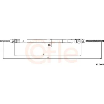 Brzdový systém Tažné lanko, parkovací brzda COFLE 17.0007