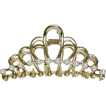 Ozdoba do vlasů Kovový skřipec do vlasů - zlatý - 9,5cm