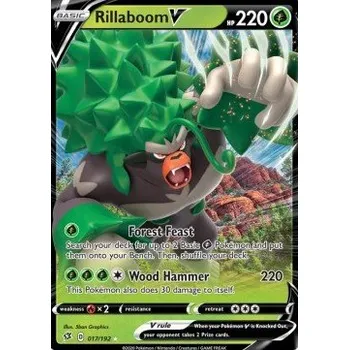Karetní hra Pokémon RCL 017/192 Rillaboom V - Rebel Clash