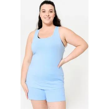 Pánské tričko DOMYOS Dámské fitness tílko Slim XS MODRÁ