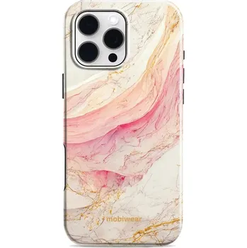 Pouzdro na mobilní telefon Odolný obal Mobiwear Elite Pro - Apple iPhone 16 Pro Max - EP32E Růžový a zlatavý mramor (Odolné pouzdro, obal kryt Mobiwear Elite Pro - maximální ochrana mobilu, zesílené hrany, přesné výřezy, pohodlné držení, odolná grafika, kvalitní materiály)