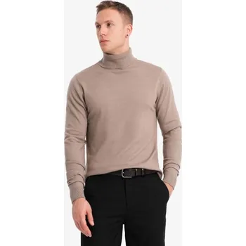 Pánský svetr Ombre Clothing Módní béžový rolák V3 SWTN-0127