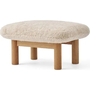 Otoman Audo Copenhagen Ottoman Brasilia, Sheepskin nature/natural oak