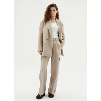 Dámské kalhoty Calvin Klein Jeans Palazzo kalhoty J20J224848 Šedá Relaxed Fit 29