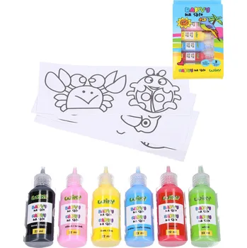 Speciální výtvarná barva Barvy na sklo set 5x 22ml + černá kontura se šablonami | 65554